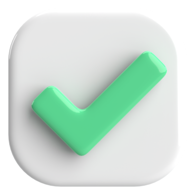 3 boyutlu onay kutusu. İşaretle. 3B illüstrasyon.