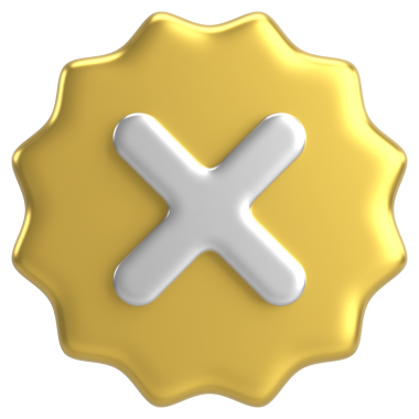 Üç boyutlu kapatma düğmesi. Çapraz. 3B illüstrasyon.