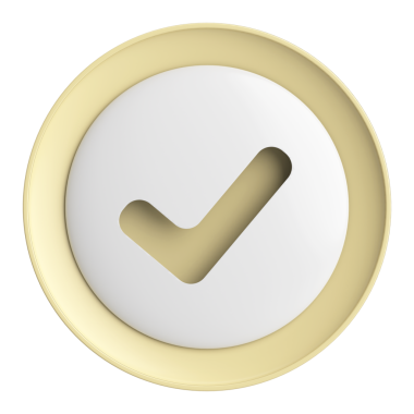 3 boyutlu onay kutusu. İşaretle. 3B illüstrasyon.