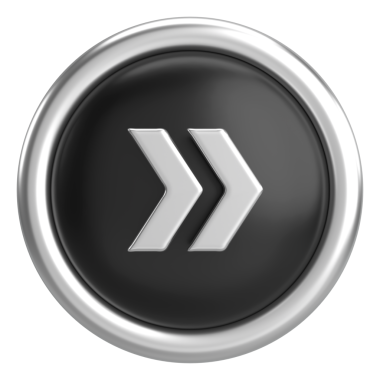 Sonraki düğme. Devam et düğmesi. 3B illüstrasyon.