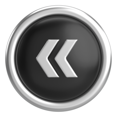 Önceki düğme. Arka düğme. 3B illüstrasyon.