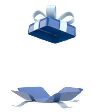 Hediye Kutusu açıldı. Üç boyutlu hediye kutusu. 3B illüstrasyon.