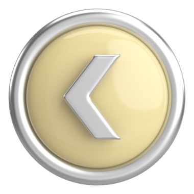 Önceki düğme. Arka düğme. 3B illüstrasyon.