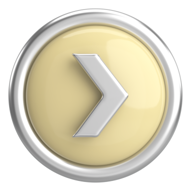 Sonraki düğme. Devam et düğmesi. 3B illüstrasyon.