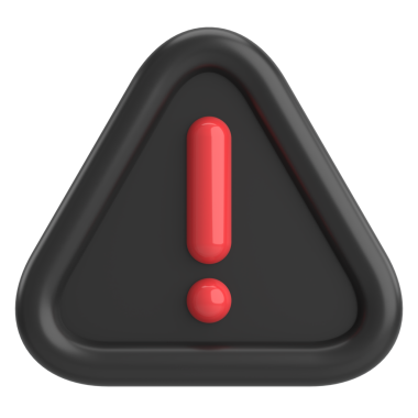 Uyarı işareti. Ünlem işareti. 3B illüstrasyon.