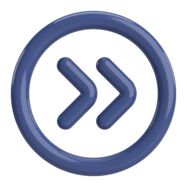 Sonraki düğme. Devam et düğmesi. 3B illüstrasyon.