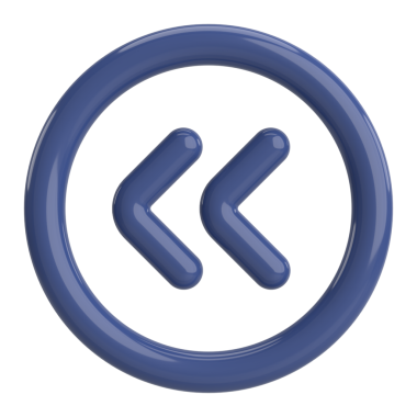 Önceki düğme. Arka düğme. 3B illüstrasyon.