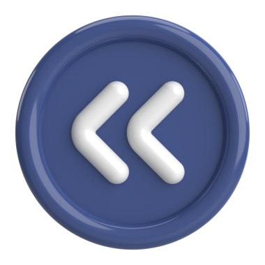 Önceki düğme. Arka düğme. 3B illüstrasyon.