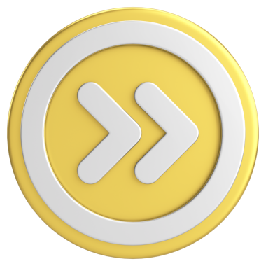 Sonraki düğme. Devam et düğmesi. 3B illüstrasyon.