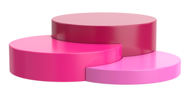 Ürün sergisi. Ürün podyumu. 3B illüstrasyon.