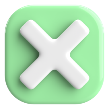 Üç boyutlu kapatma düğmesi. Çapraz. 3B illüstrasyon.