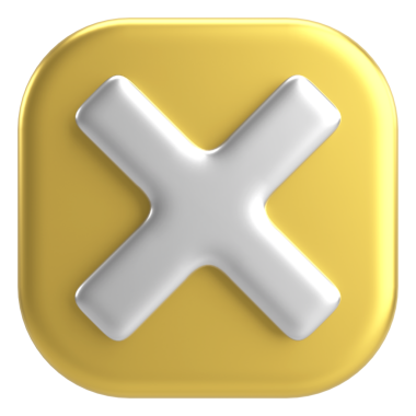 Üç boyutlu kapatma düğmesi. Çapraz. 3B illüstrasyon.