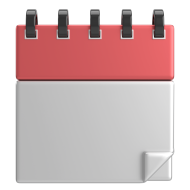 Boş takvim. Üç boyutlu takvim. 3B illüstrasyon.