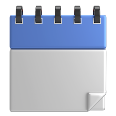 Boş takvim. Üç boyutlu takvim. 3B illüstrasyon.