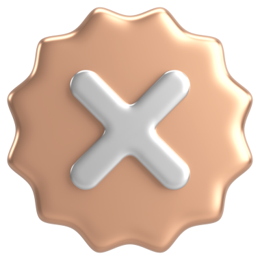 Üç boyutlu kapatma düğmesi. Çapraz. 3B illüstrasyon.