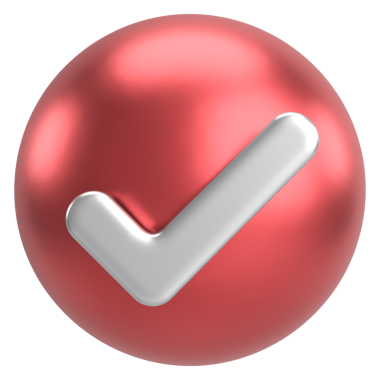 3 boyutlu onay kutusu. İşaretle. 3B illüstrasyon.