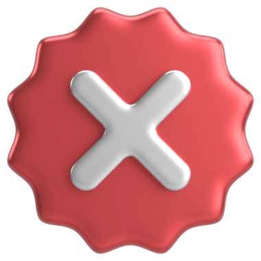 Üç boyutlu kapatma düğmesi. Çapraz. 3B illüstrasyon.