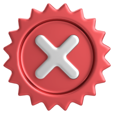 Üç boyutlu kapatma düğmesi. Çapraz. 3B illüstrasyon.