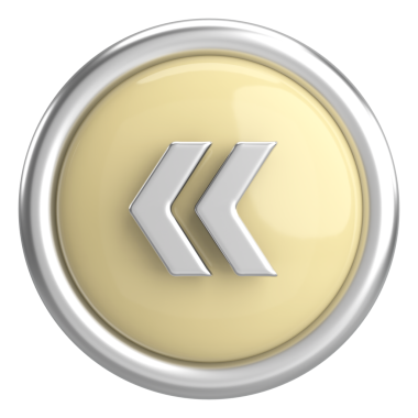 Önceki düğme. Arka düğme. 3B illüstrasyon.