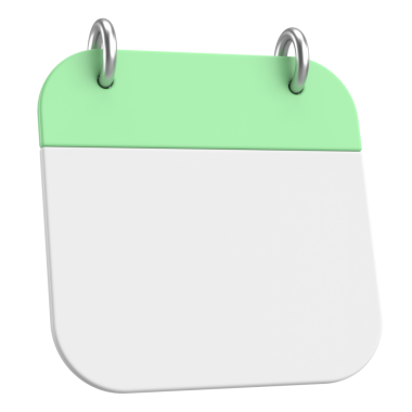 Boş takvim. Üç boyutlu takvim. 3B illüstrasyon.