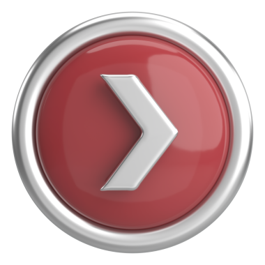 Sonraki düğme. Devam et düğmesi. 3B illüstrasyon.