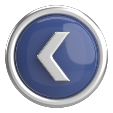 Önceki düğme. Arka düğme. 3B illüstrasyon.