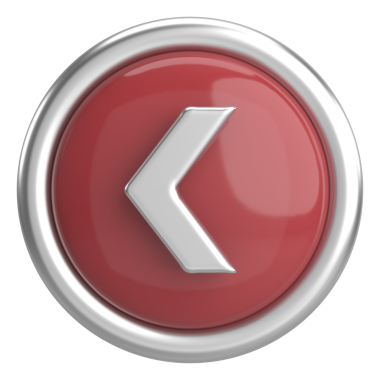 Önceki düğme. Arka düğme. 3B illüstrasyon.