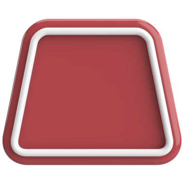 Üç boyutlu trapezoid düğmesi. Boş tuş. 3B illüstrasyon.