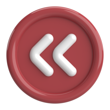 Önceki düğme. Arka düğme. 3B illüstrasyon.