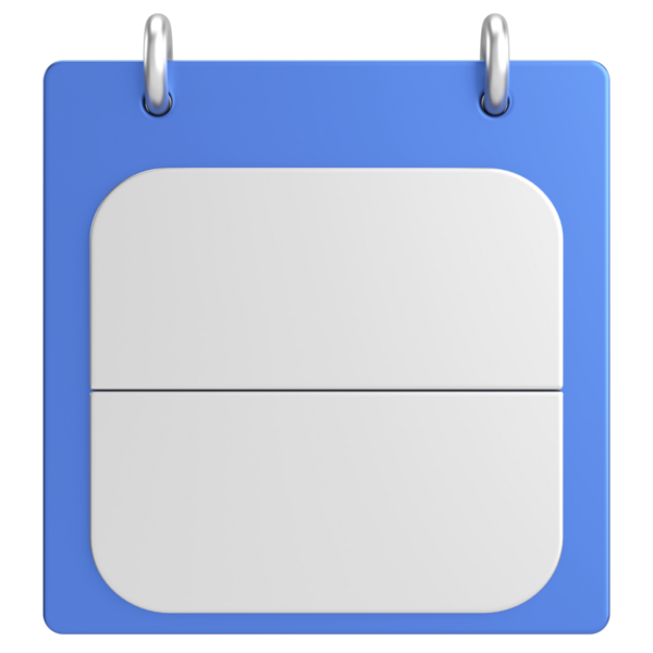 Boş takvim. Üç boyutlu takvim. 3B illüstrasyon.