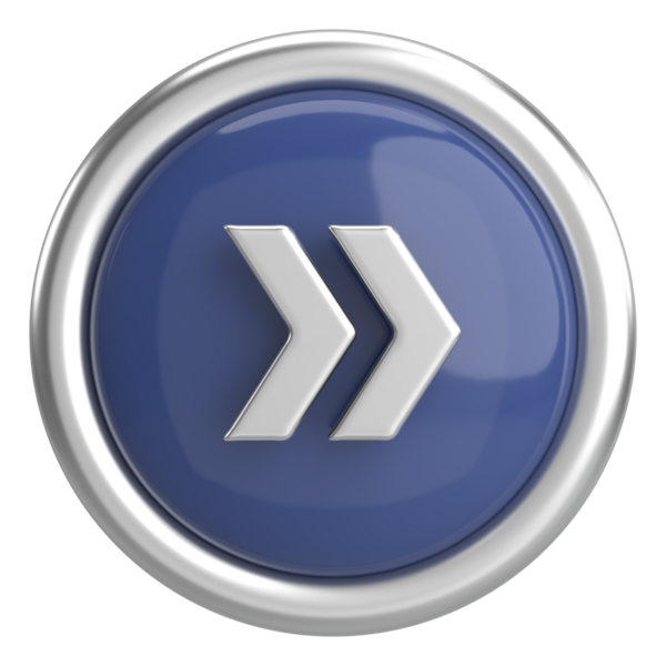 Sonraki düğme. Devam et düğmesi. 3B illüstrasyon.