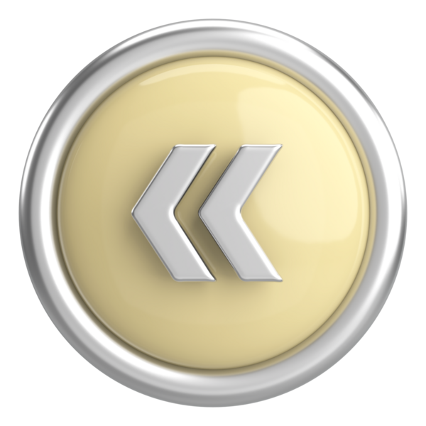 Önceki düğme. Arka düğme. 3B illüstrasyon.