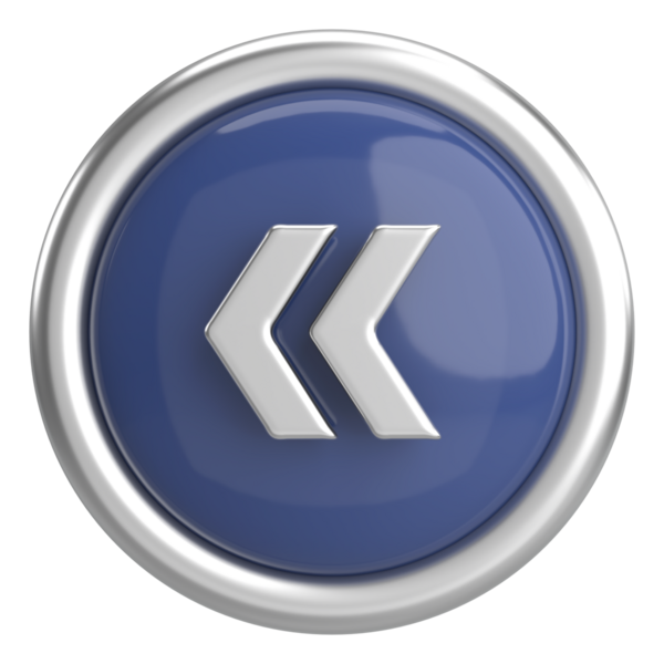 Önceki düğme. Arka düğme. 3B illüstrasyon.