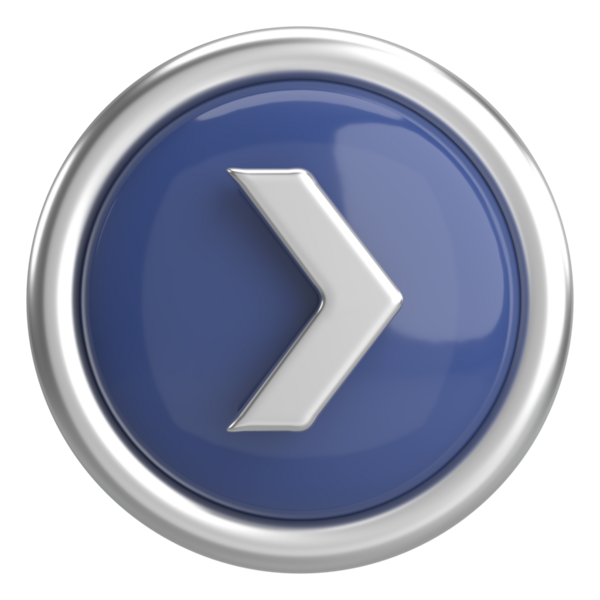 Sonraki düğme. Devam et düğmesi. 3B illüstrasyon.