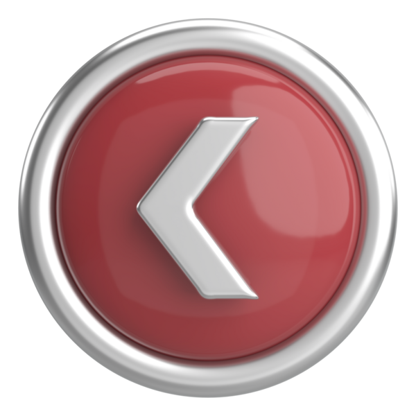 Önceki düğme. Arka düğme. 3B illüstrasyon.