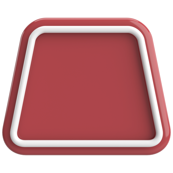 Üç boyutlu trapezoid düğmesi. Boş tuş. 3B illüstrasyon.