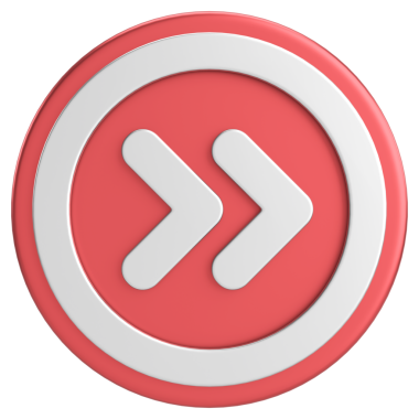 Sonraki düğme. Devam et düğmesi. 3B illüstrasyon.