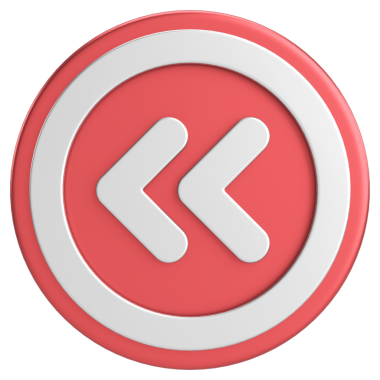 Önceki düğme. Arka düğme. 3B illüstrasyon.