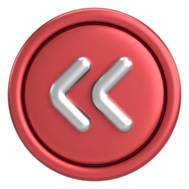 Önceki düğme. Arka düğme. 3B illüstrasyon.