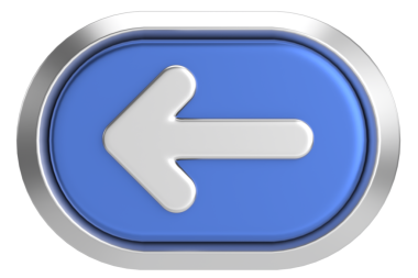 Önceki düğme. Arka düğme. 3B illüstrasyon.