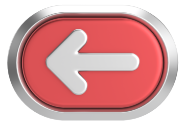 Önceki düğme. Arka düğme. 3B illüstrasyon.