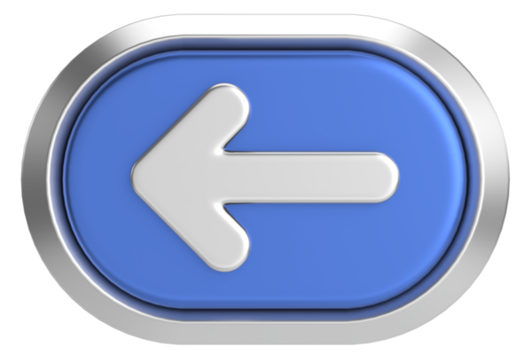 Önceki düğme. Arka düğme. 3B illüstrasyon.