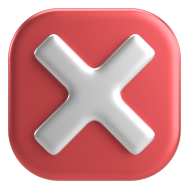 Üç boyutlu kapatma düğmesi. Çapraz. 3B illüstrasyon.