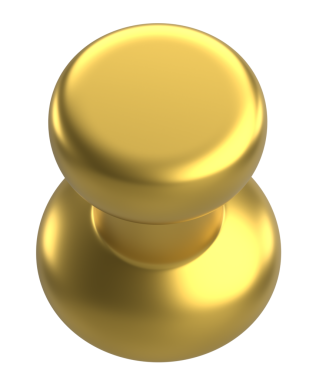 Pimi çek. Çizim iğnesi. Üç boyutlu pim. 3B illüstrasyon.