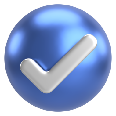 3 boyutlu onay kutusu. İşaretle. 3B illüstrasyon.