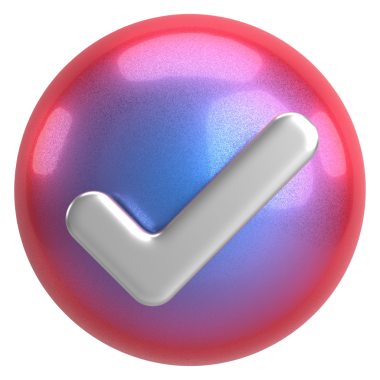 3 boyutlu onay kutusu. İşaretle. 3B illüstrasyon.