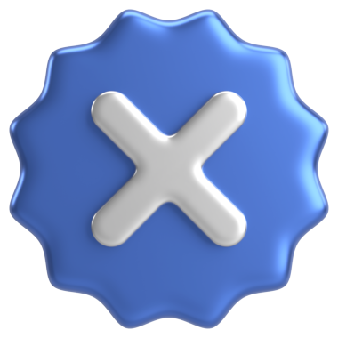 Üç boyutlu kapatma düğmesi. Çapraz. 3B illüstrasyon.