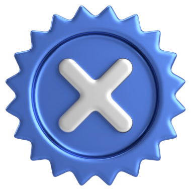 Üç boyutlu kapatma düğmesi. Çapraz. 3B illüstrasyon.