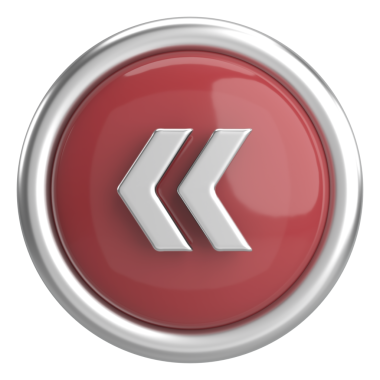 Önceki düğme. Arka düğme. 3B illüstrasyon.