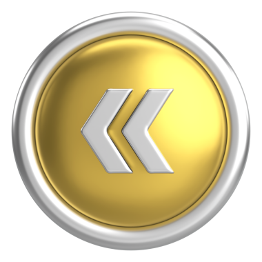 Önceki düğme. Arka düğme. 3B illüstrasyon.